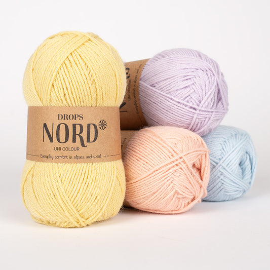 DROPS Nord Sock yarn a mix of alpaca and Wool for softness with added polyamide for strength - 50gr Ball