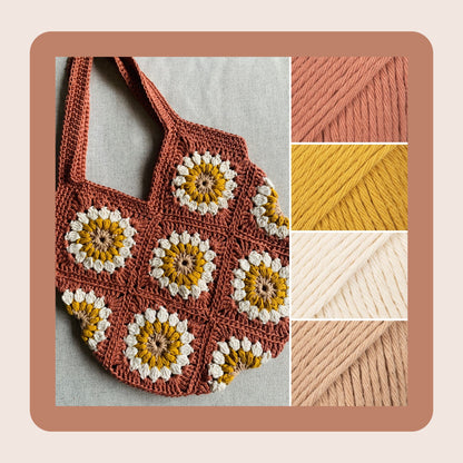 Crochet sunflower bag kit - Make your own lovely sunflower bag with this diy crochet kit.