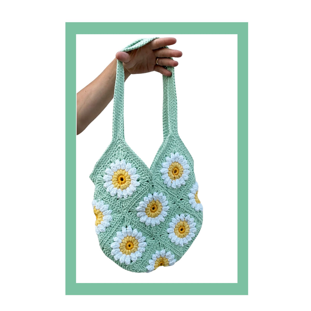 Crochet Daisy bag kit -  various colours. Make your own lovely Daisy bag with this diy crochet kit
