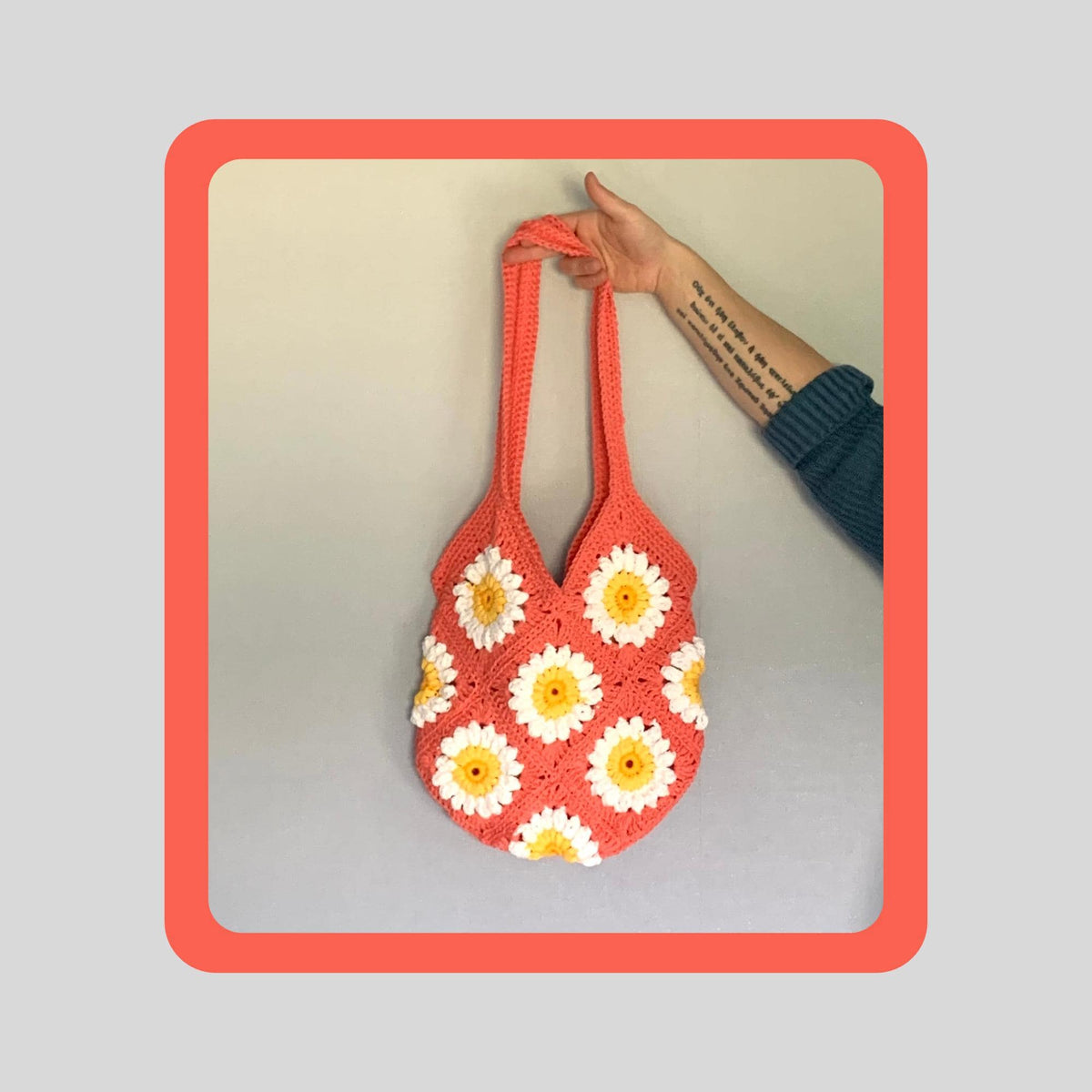 Crochet Daisy bag kit -  various colours. Make your own lovely Daisy bag with this diy crochet kit