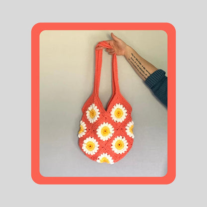 Crochet Daisy bag kit -  various colours. Make your own lovely Daisy bag with this diy crochet kit