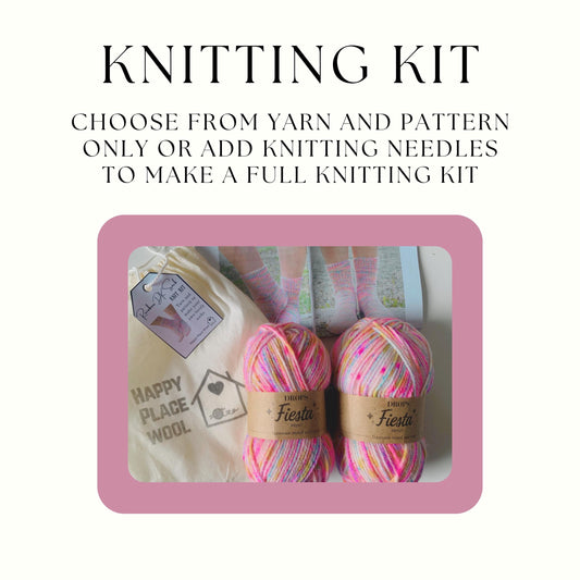 Knitted sock kit - make your own lovely DK socks with this diy knit kit using Drops Fiesta wool