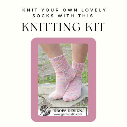 Knitted sock kit - make your own lovely DK socks with this diy knit kit using Drops Fiesta wool