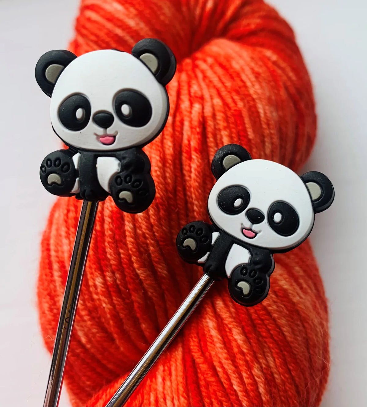 Knitting needle toppers and point protectors - panda