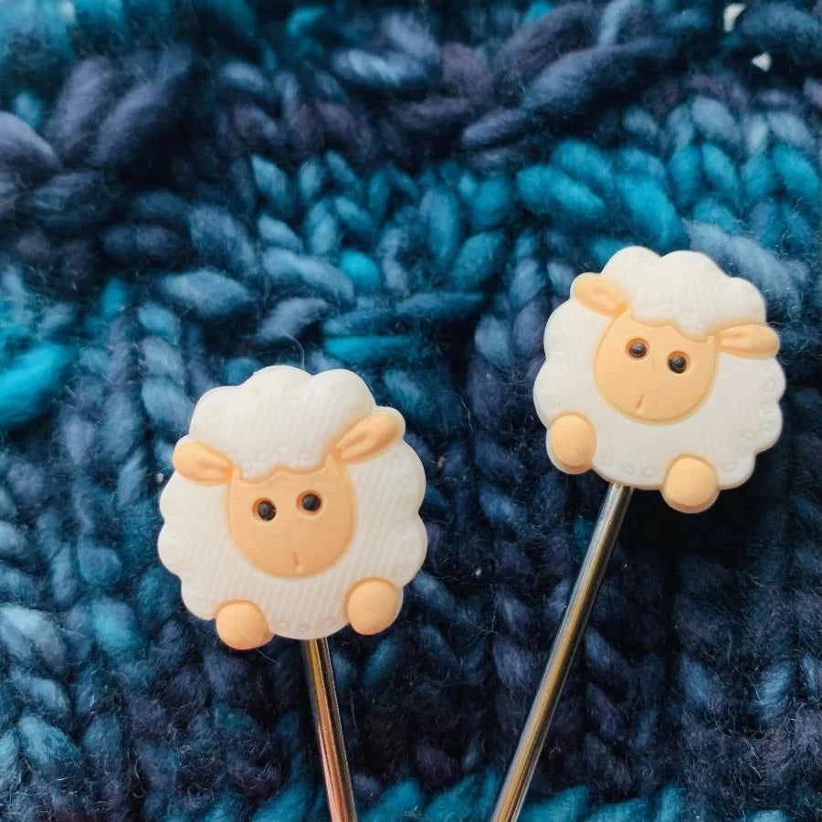 Knitting needle toppers and point protectors - sheep