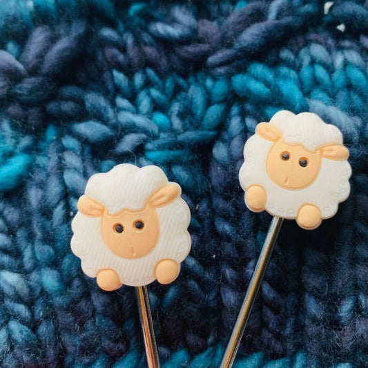Knitting needle toppers and point protectors - sheep